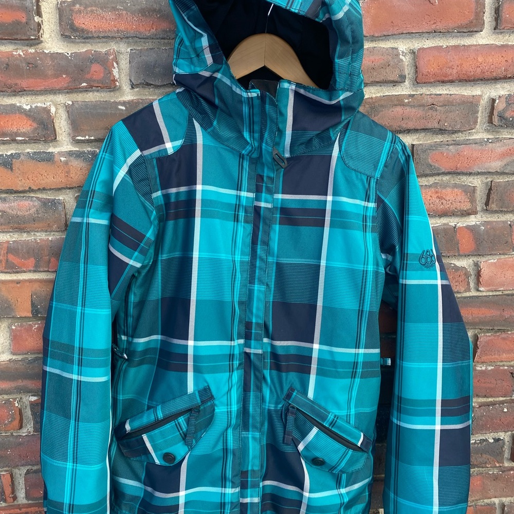 686 Women's Teal Cked Sm Ski , Snowboarding Jacket